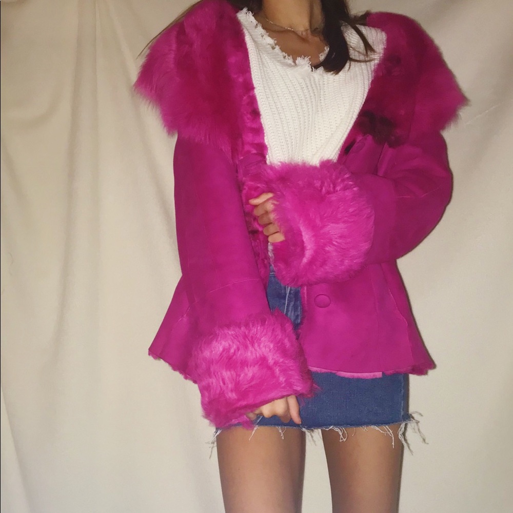 Pink sherling coat